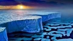 Wall dawn ice glacier reindeer romantically apocalyptic Vitaly 