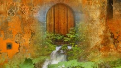 Wall gate paintings doors artwork