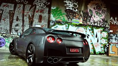 Wall graffiti cars Nissan matte nissan gtr