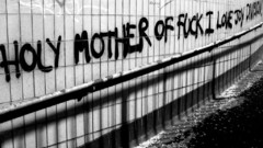 Wall graffiti subway grayscale