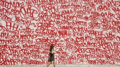 Wall graffiti woman