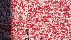 Wall graffiti woman models