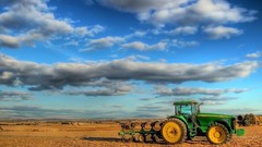 Wall hay fields tractors