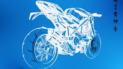 Wall motorbikes sketches blueprints