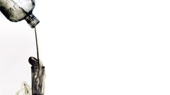 Wall smoke bottles grayscale