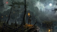 Wall tomb raider lara croft