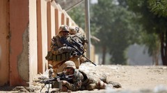 Wall War Army fight soldiers French military Africa corner 