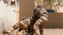 Wall War Army fight soldiers French military Africa corner peek 