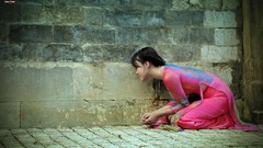 Wall woman asians Viet Nam ao dai