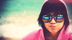 Wall woman Beaches hooded