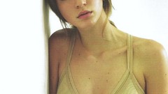 Wall woman blue eyes brunettes models underwear Caterine 