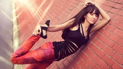 Wall woman brunettes bangs models