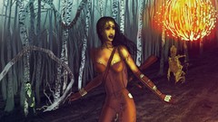 Wall woman Fireball roads mutant zombies v6 forests 