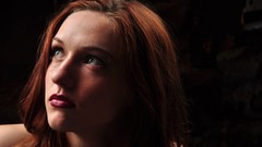 Wall woman green eyes redheads fashion photography Marielle