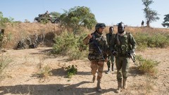 War Army soldiers French military Africa patrol infantry armed 