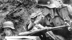 War black and white monochrome World War II War World mp40