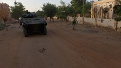 War destruction Army ruins French military vehicles tanks NATO 