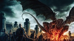 War Dragons fight fantasy art