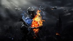 War explosions soldiers flames buildings skulls battlefield 3 