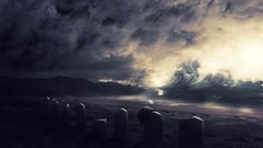 War graves waves skies