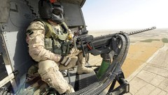 War Guns Helicopters Army soldiers minigun Afghanistan Canadian 