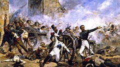 War Guns smoke paintings battles artwork classic art