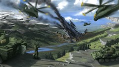 War Helicopters tanks artwork cgi