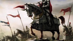 War Horses Flags Knights Swords