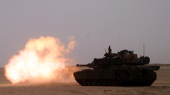 War military M1A1 tanks