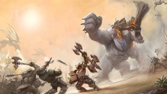 War Monsters fight giant fantasy art