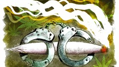 War smoke handcuffs marijuana drugs joint crime law