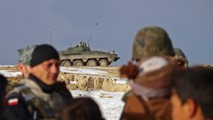 War soldiers patrol tanks infantry NATO Afghanistan apc Polish 