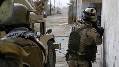 War soldiers shooting patrol shoot Iraq infantry NATO Polish 