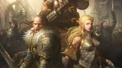 War woman Army Flags armor Warriors Swords battles kingdom 