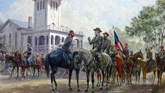 War woman Guns artist Flags paintings Adventure Mort Kunstler