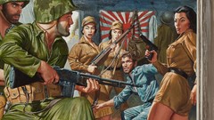 War woman Guns artist paintings Adventure Mort Kunstler