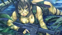 War woman weapons Anime Manga Mission down anime girls 