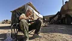 War woman weapons chairs Army soldiers military sitting blondes 