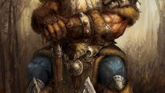 Warriors dwarfs Axes fantasy art