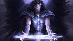 Warriors Swords angels fantasy art