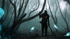 Warriors Swords the elder scrolls v skyrim fan art forests 