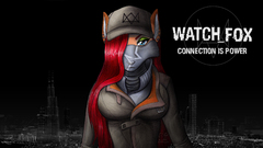 watch dogs furry black background fox fox girl redhead PC gaming