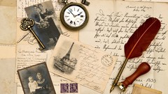 Watch sepia pens vintage writing old paper stamp Miscellanea