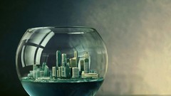 Water abstract cities fish tank