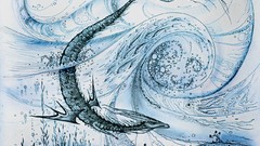 Water abstract Dragons paintings artwork