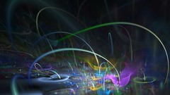 Water abstract sparks splashes multicolor digital art