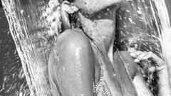 Water Angelina Jolie monochrome