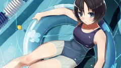 Water Anime anime girls black hair swimsuits