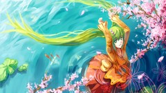 Water Anime anime girls hatsune miku cherry blossoms