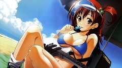Water Anime Beaches ecchi bikini boobs